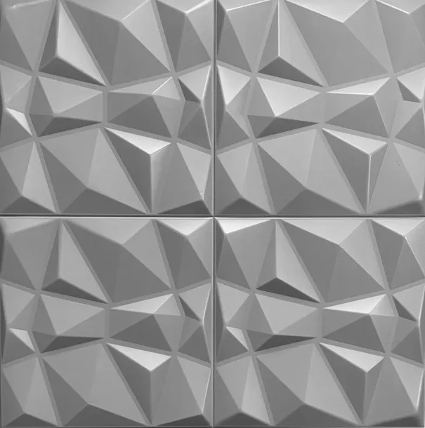 panele-scienne-szare-kasetony-3d-diament-2m2-stan-nowy