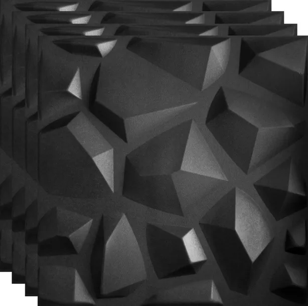panele-scienne-czarne-kasetony-wzor-3d-mars-1m2