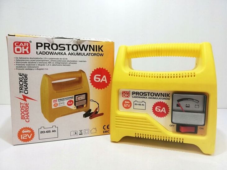 Prostownik SAMOCHODOWY 12V 6A CAR OK ERLI.pl