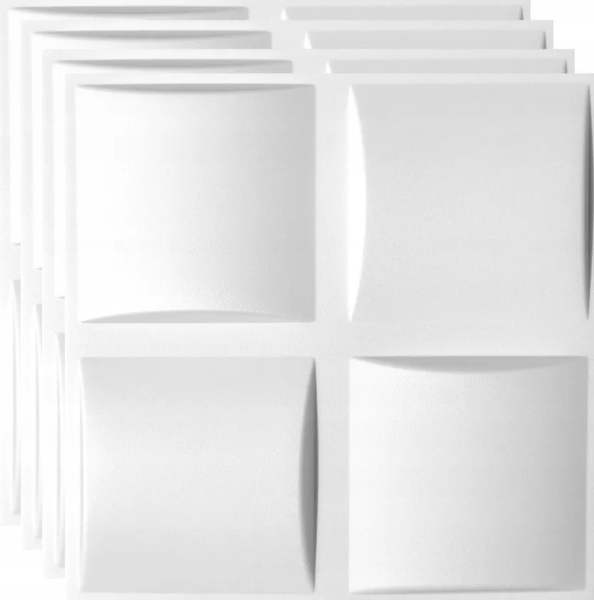 panele-scienne-biale-kasetony-3d-poduszka-pled-1m2-stan-nowy