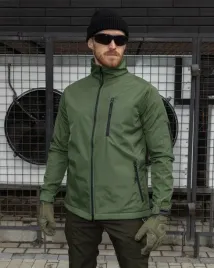 kurtka-wiatrowka-meska-softshell-basic-khaki
