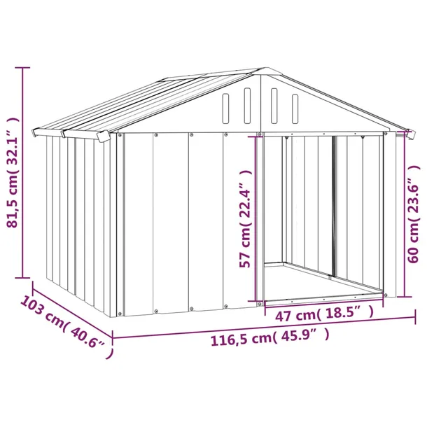buda-dla-psa-szara-1165x103x815-cm-stal-wielkosc-psa-brak-informacji