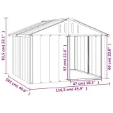 buda-dla-psa-szara-1165x103x815-cm-stal-wielkosc-psa-brak-informacji