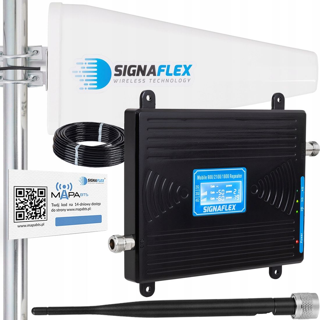 WZMACNIACZ SYGNAŁU INTERNETU GSM 3g 4G LTE ANTENA - ERLI.pl