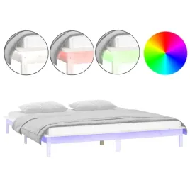 rama-lozka-z-led-biala-135x190-cm-podwojna-lite-drewno