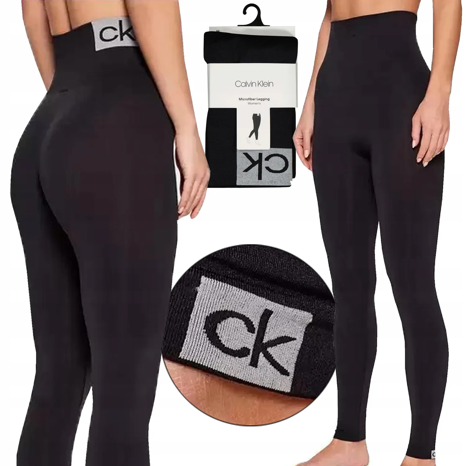 Calvin Klein damskie czarne legginsy slim 38 - OVERLOOK : OVERLOOK
