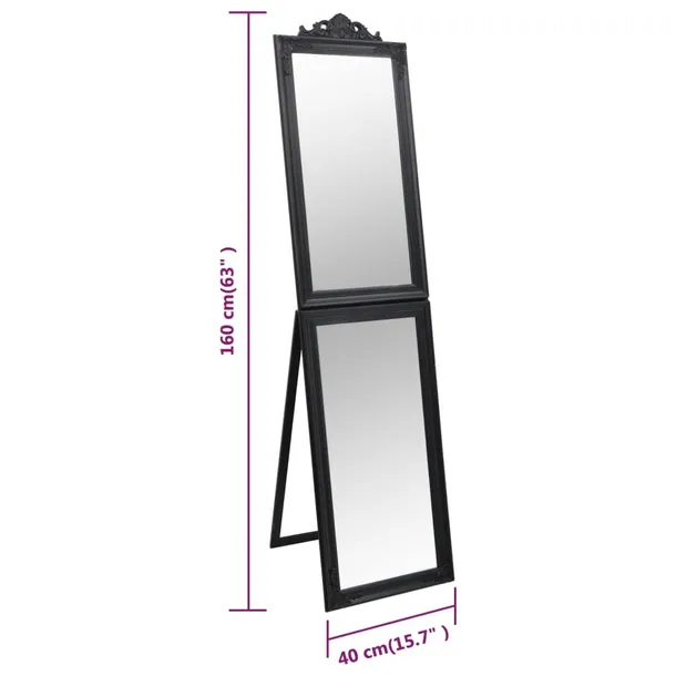 lustro-wolnostojace-czarne-40x160-cm-stan-nowy