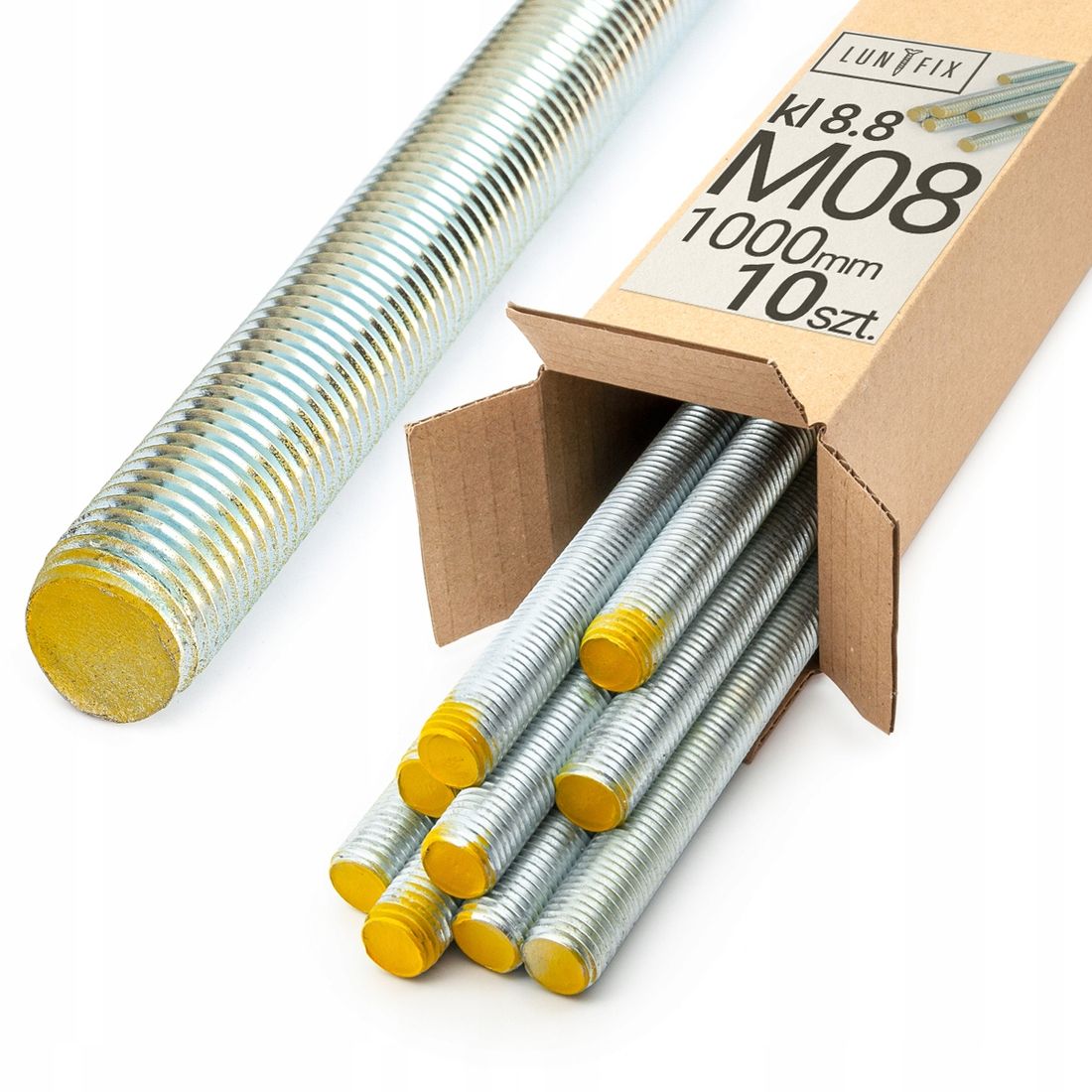 Pręt gwintowany M8x1000 mm ocynk ocynkowany szpilka kl. 8.8 DIN 976 ...