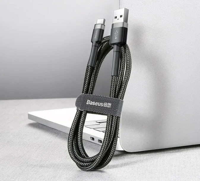 baseus-cable-usb-do-usb-c-cafule-3a-0-5m-szary-stan-nowy