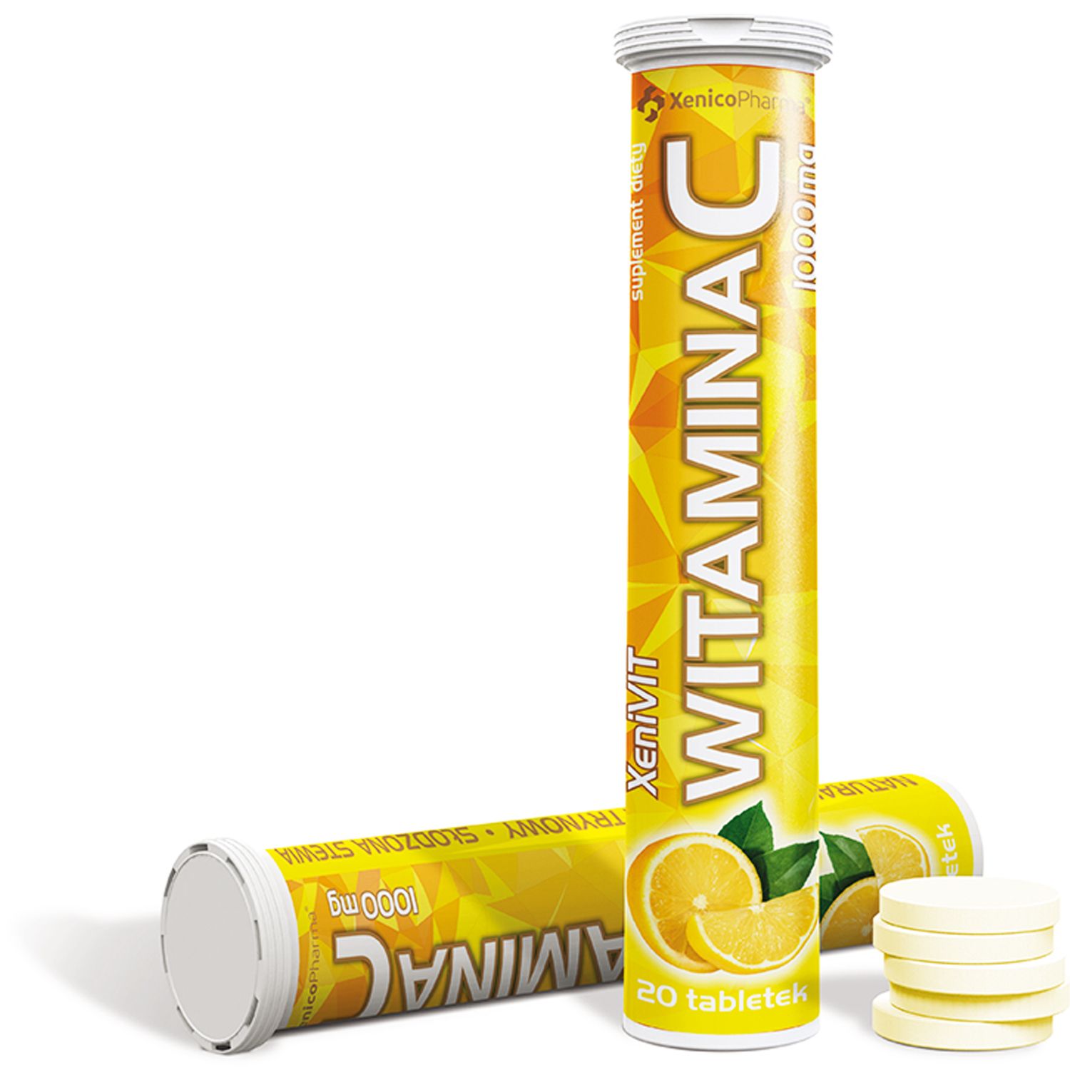Xenico XeniVIT bio Witamina C 1000 - bez aspartamu słodzone stewią - 20 tab