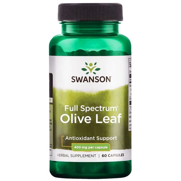 SWANSON Full Spectrum OLIVE LEAF - Liście z drzewa oliwnego - 400 mg / 60 k