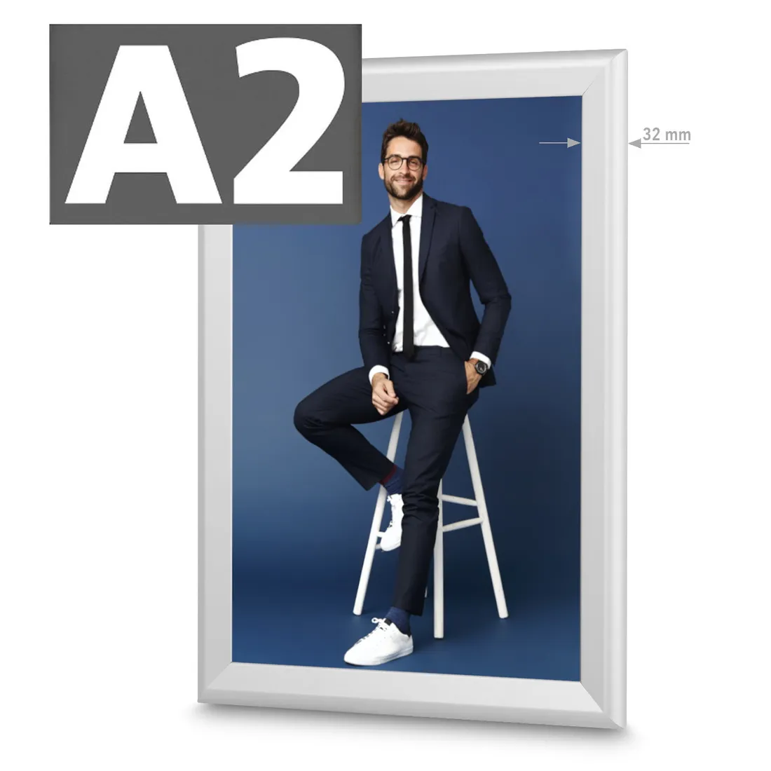 ramka-owz-premium-a2-srebrna-stan-nowy