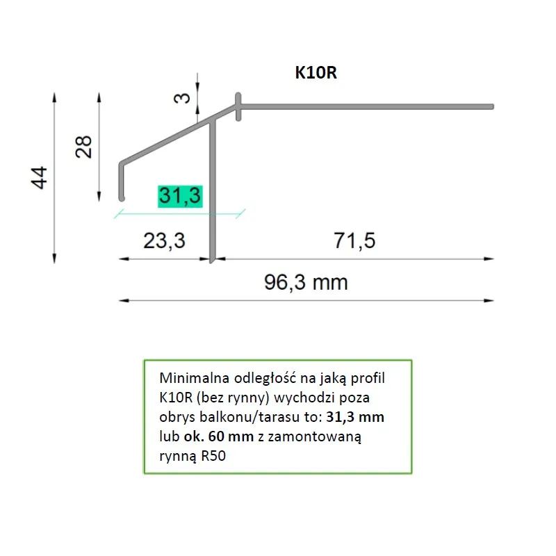 profil-prosty-k10r-system-basic-renoplast-stan-nowy