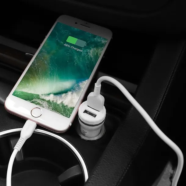 hoco-ladowarka-samochodowa-staunch-2-x-usb-24a-kabel-do-iphone-stan-nowy-waga-z-opakowaniem-0-3-kg
