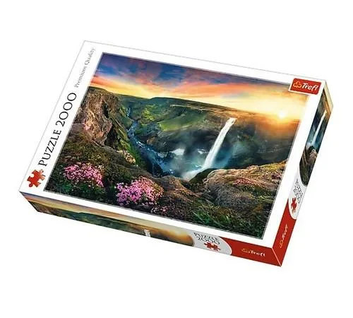 puzzle-2000-wodospad-haifoss-islandia-trefl-waga-z-opakowaniem-1-125-kg
