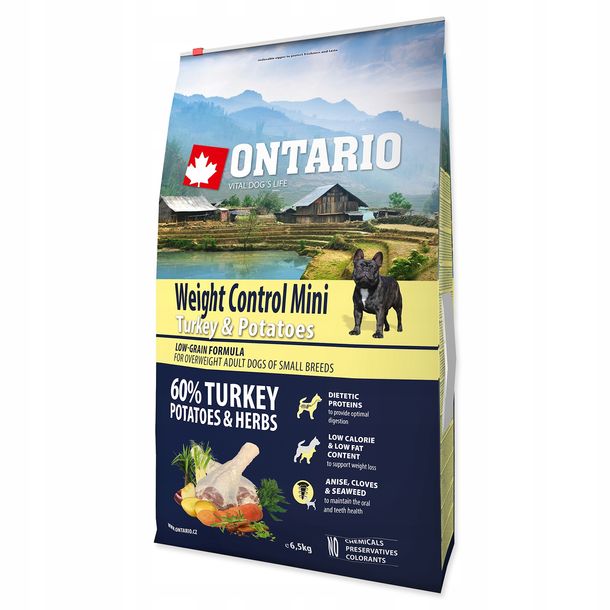 Фото - Корм для собак Ontario ADULT MINI TURKEY&POTATOES 6,5KG INDYK 