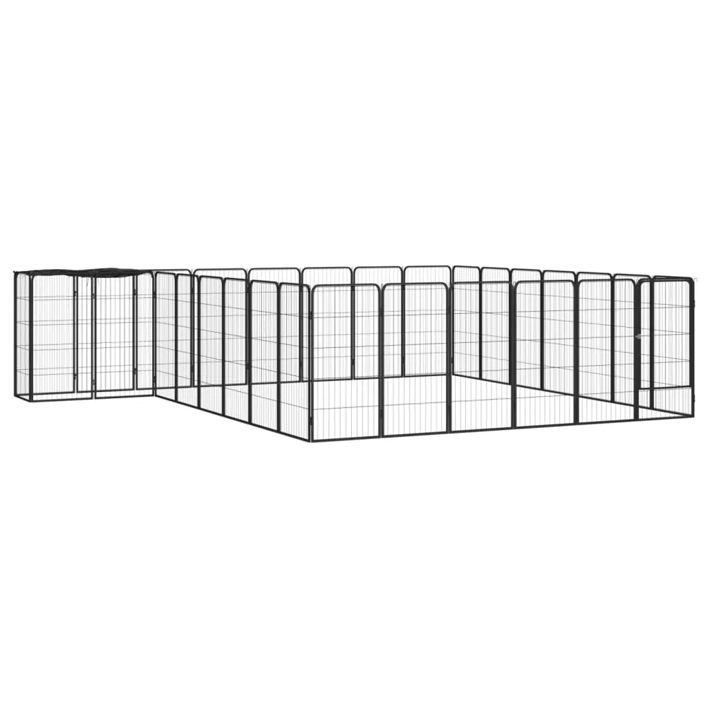 kojec-dla-psa-30-paneli-czarny-50x100-cm-stal