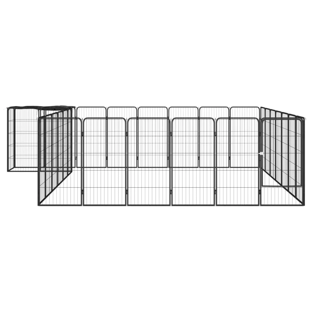 kojec-dla-psa-30-paneli-czarny-50x100-cm-stal