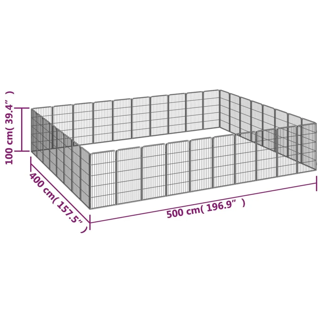 kojec-dla-psa-36-paneli-czarny-50x100-cm-stal-stan-nowy