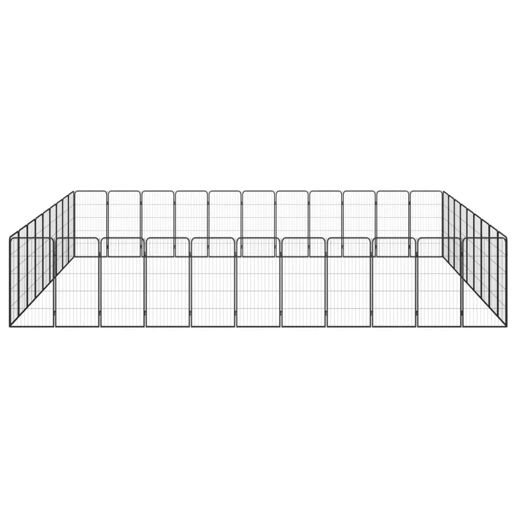 kojec-dla-psa-40-paneli-czarny-50x100-cm-stal