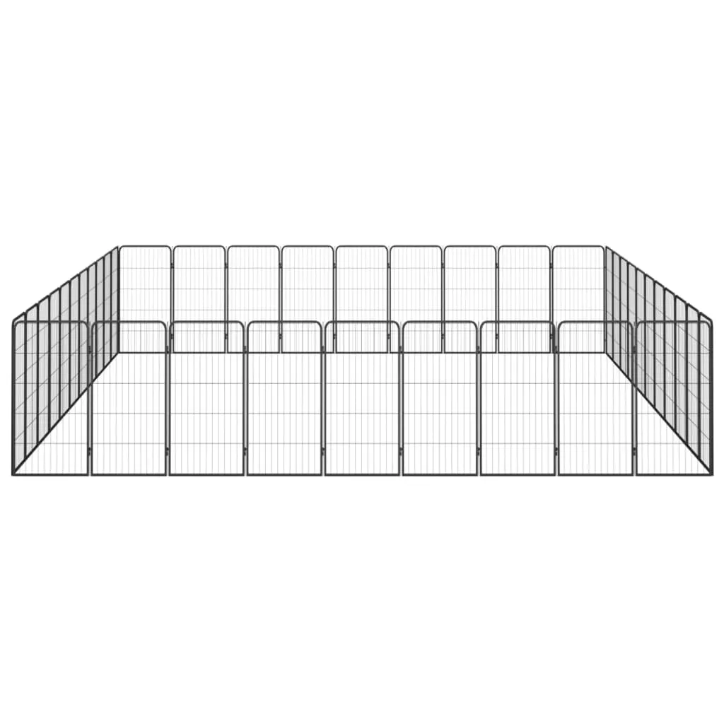 kojec-dla-psa-40-paneli-czarny-50x100-cm-stal