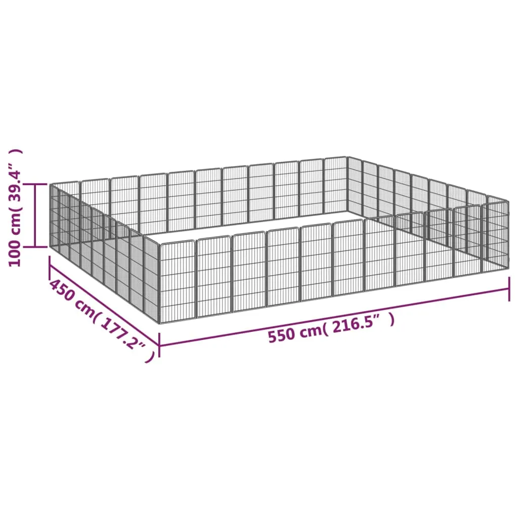 kojec-dla-psa-40-paneli-czarny-50x100-cm-stal-stan-nowy
