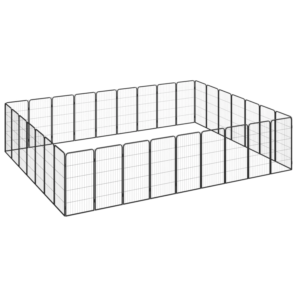 kojec-dla-psa-32-paneli-czarny-50x100-cm-stal