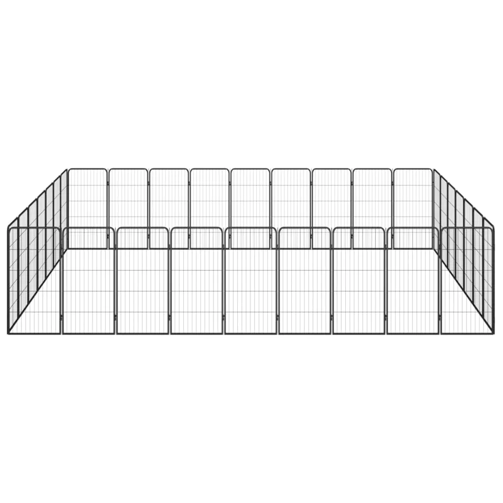 kojec-dla-psa-32-paneli-czarny-50x100-cm-stal