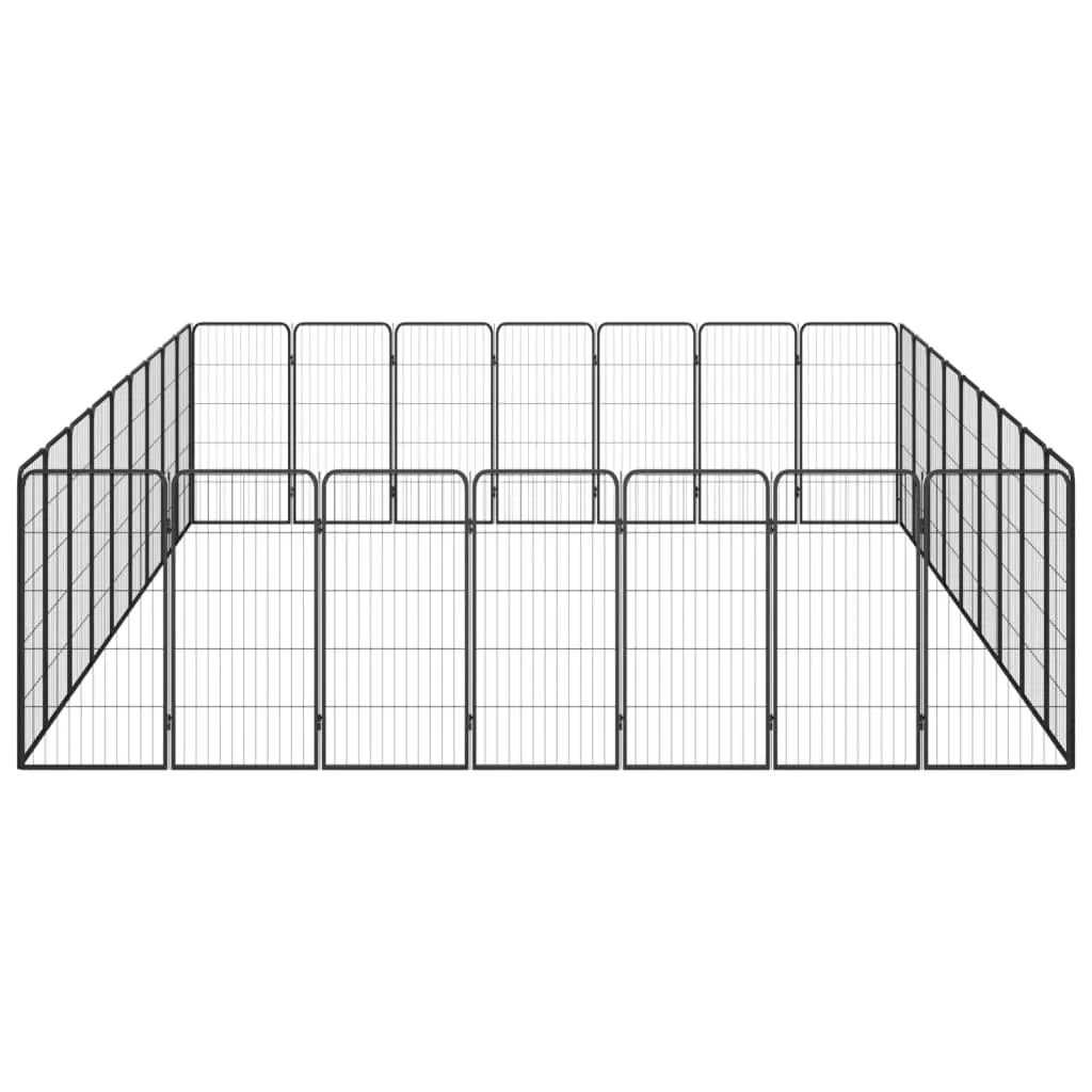 kojec-dla-psa-32-paneli-czarny-50x100-cm-stal
