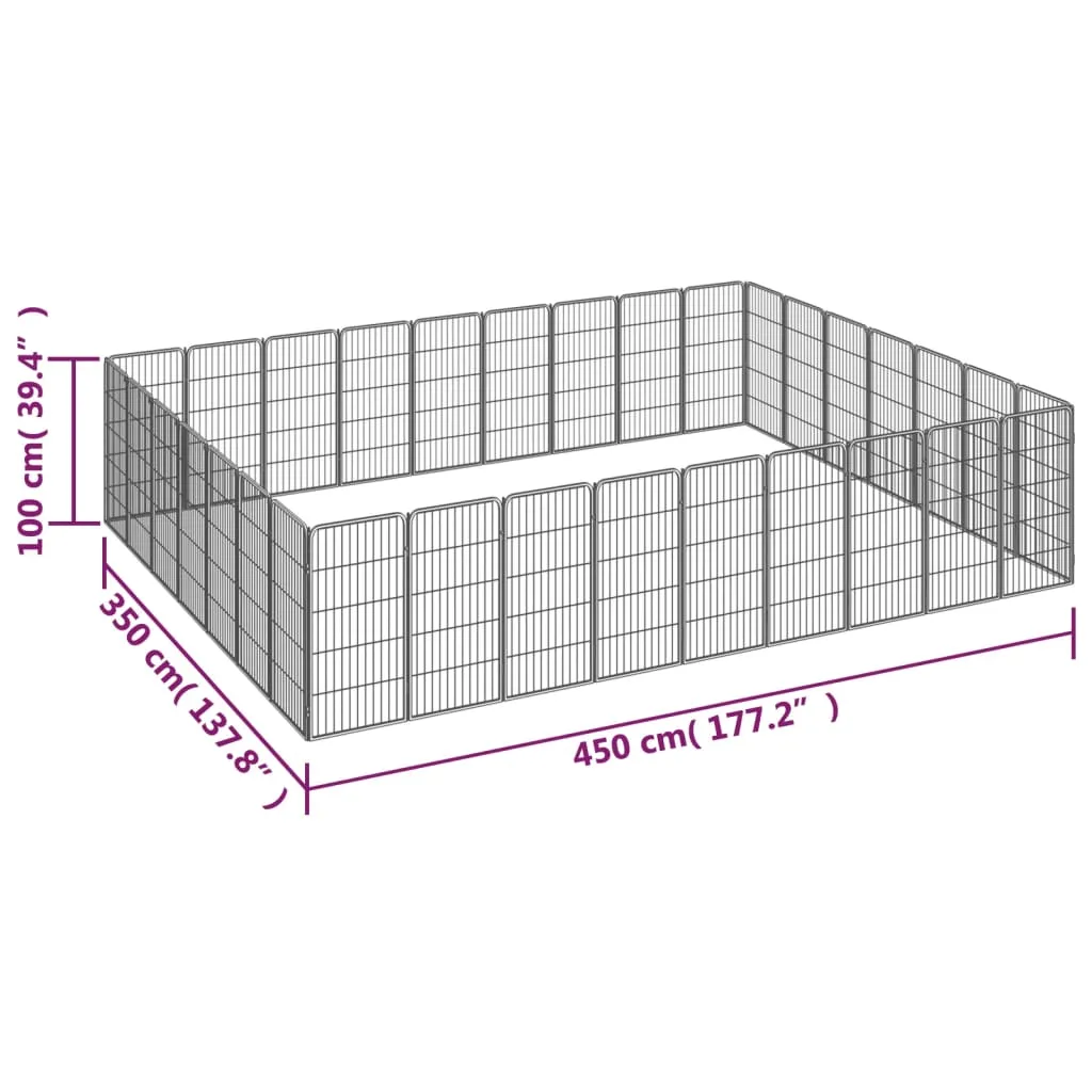 kojec-dla-psa-32-paneli-czarny-50x100-cm-stal-stan-nowy