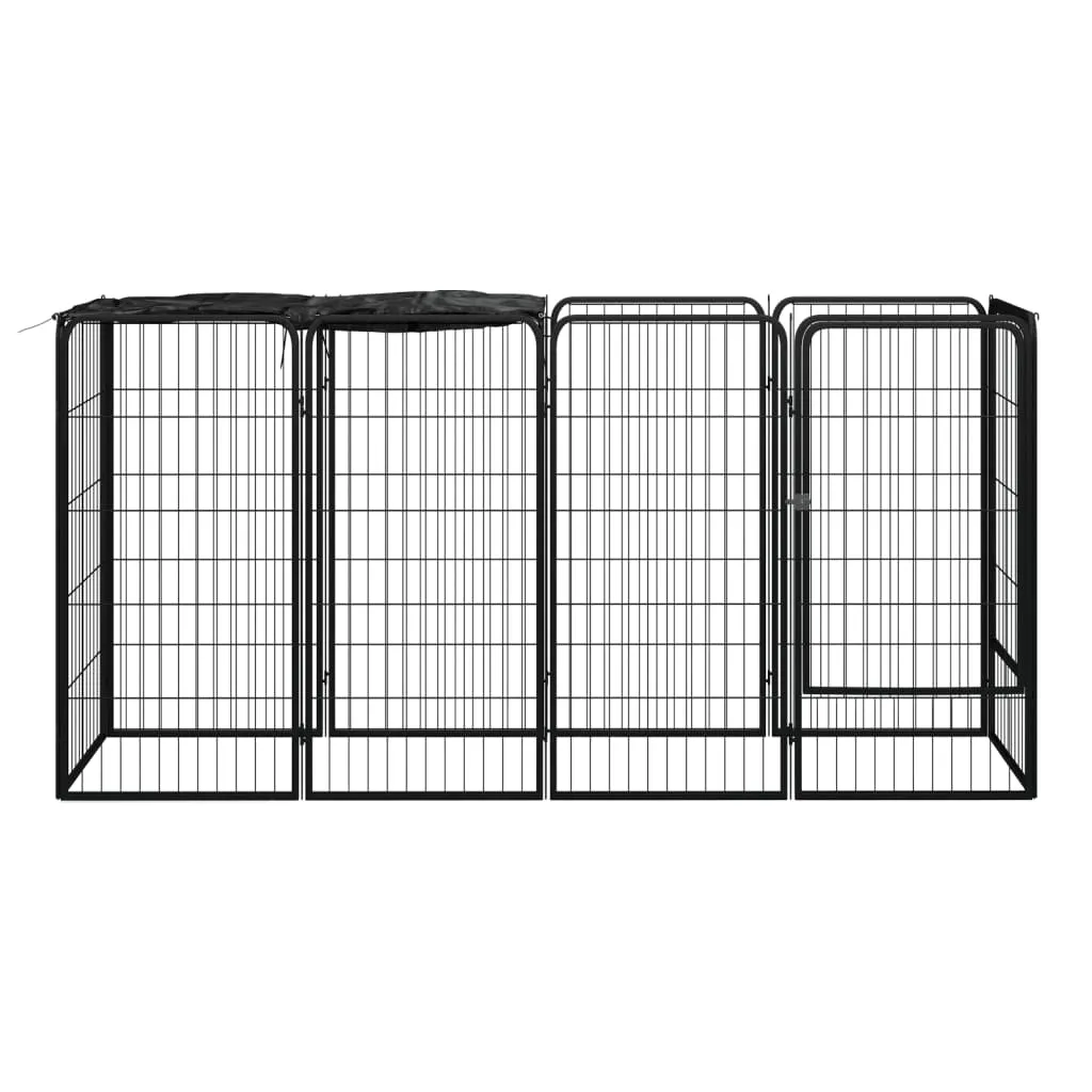 kojec-dla-psa-10-paneli-czarny-50x100-cm-stal