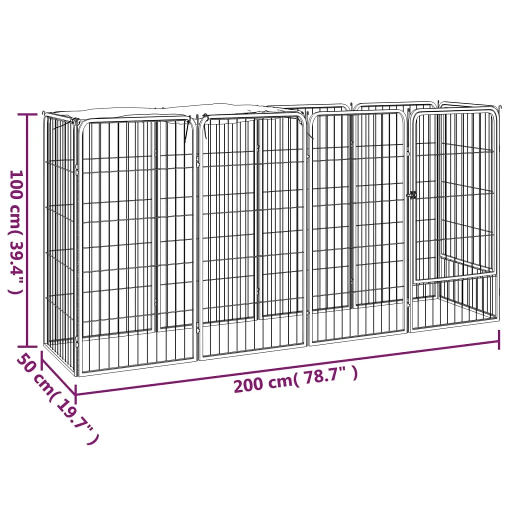 kojec-dla-psa-10-paneli-czarny-50x100-cm-stal