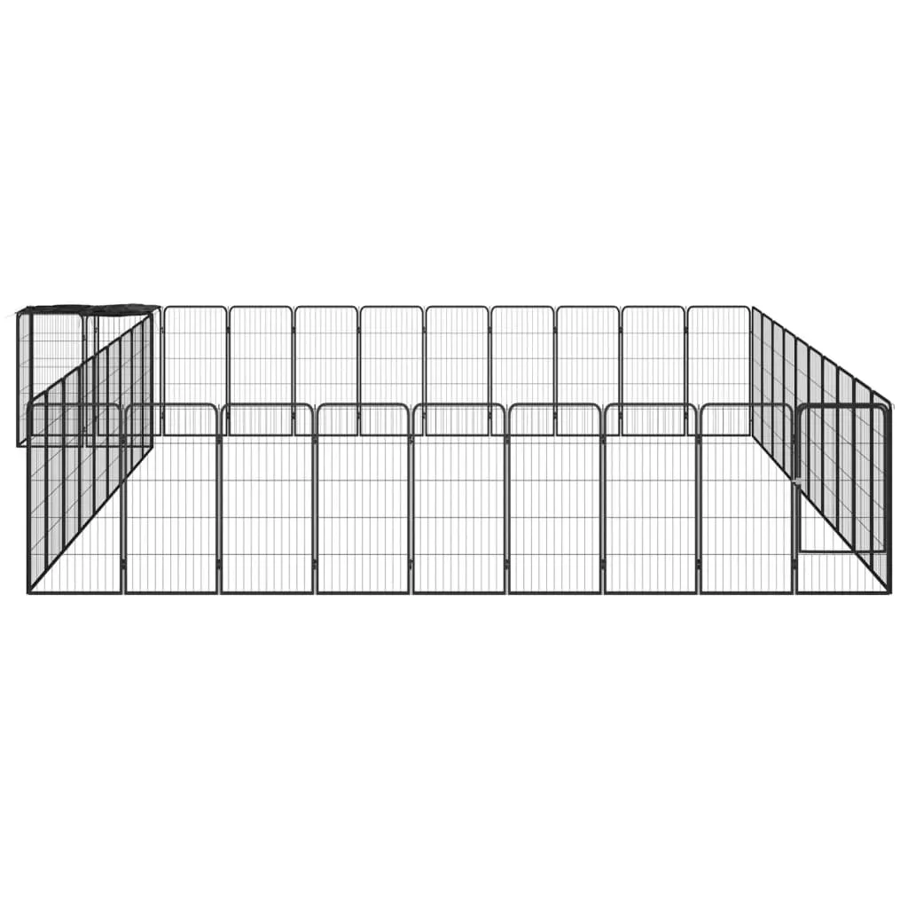 kojec-dla-psa-42-paneli-czarny-50x100-cm-stal