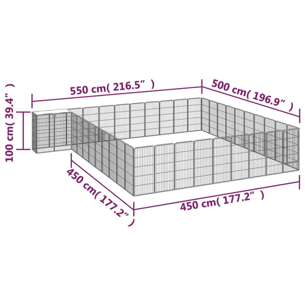 kojec-dla-psa-42-paneli-czarny-50x100-cm-stal-wysokosc-drzwiczek-100-cm