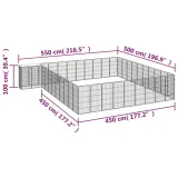 kojec-dla-psa-42-paneli-czarny-50x100-cm-stal-wysokosc-drzwiczek-100-cm