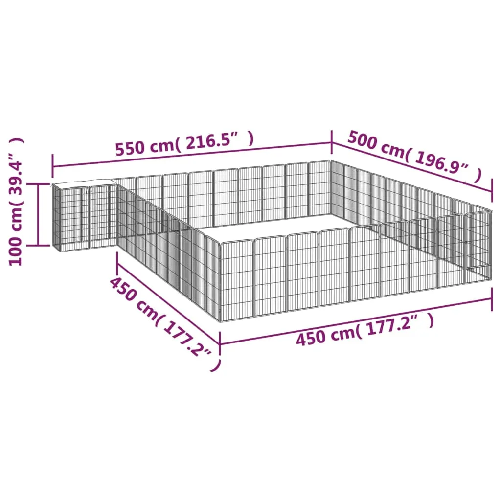 kojec-dla-psa-42-paneli-czarny-50x100-cm-stal