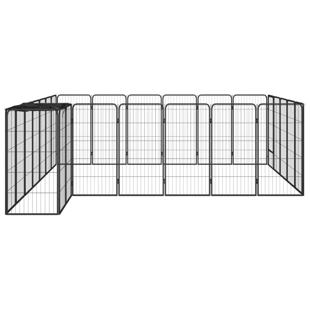 kojec-dla-psa-26-paneli-czarny-50x100-cm-stal-stan-nowy