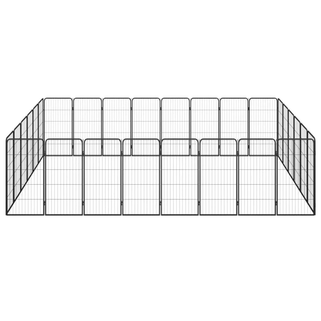 kojec-dla-psa-28-paneli-czarny-50x100-cm-stal