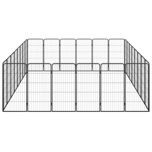 kojec-dla-psa-28-paneli-czarny-50x100-cm-stal-dlugosc-400-cm