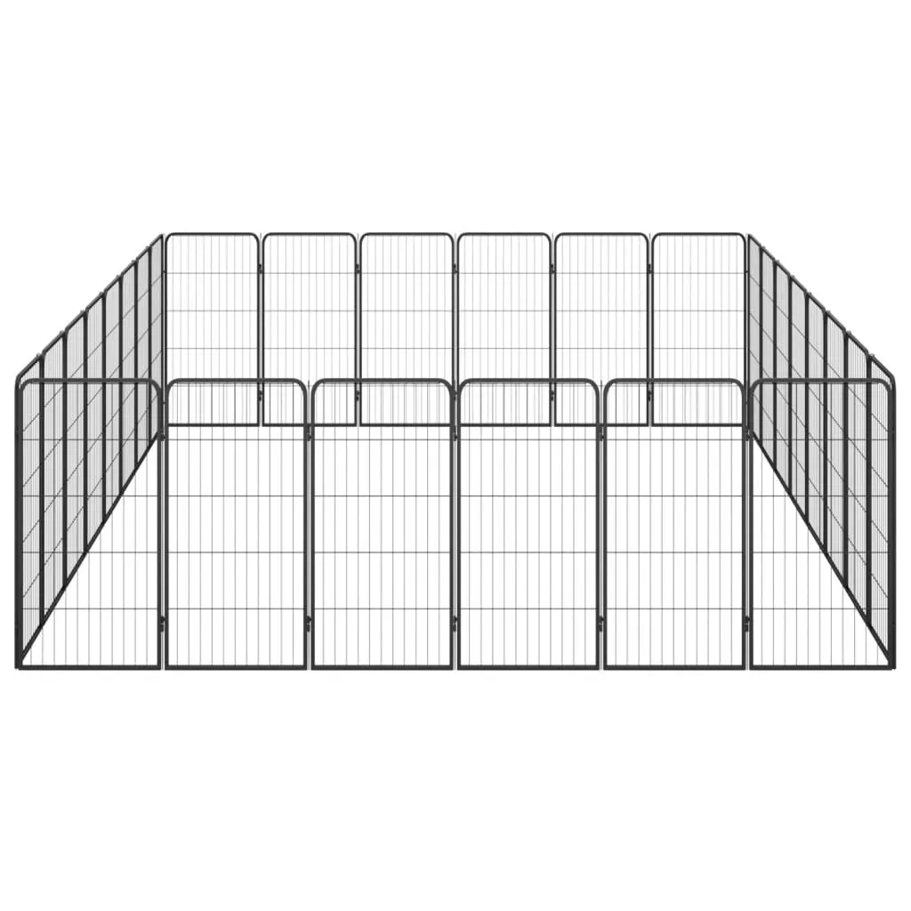 kojec-dla-psa-28-paneli-czarny-50x100-cm-stal