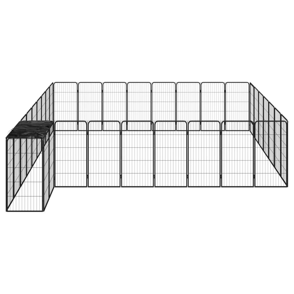kojec-dla-psa-34-paneli-czarny-50x100-cm-stal-stan-nowy