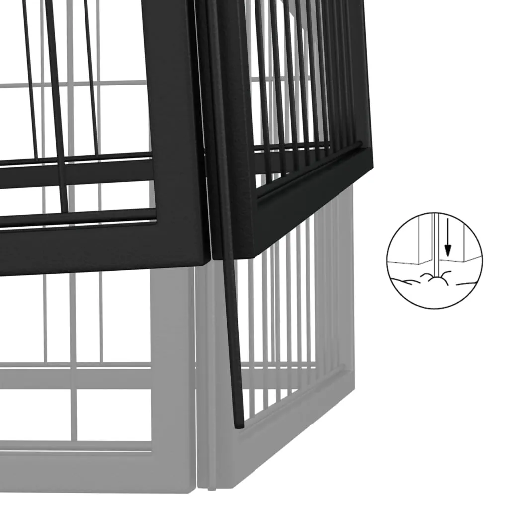kojec-dla-psa-34-paneli-czarny-50x100-cm-stal-stan-nowy