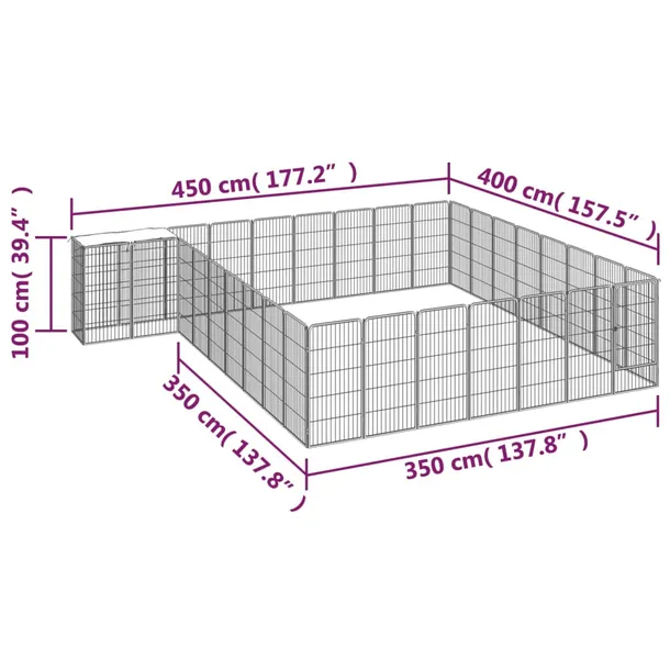 kojec-dla-psa-34-paneli-czarny-50x100-cm-stal-wysokosc-drzwiczek-100-cm