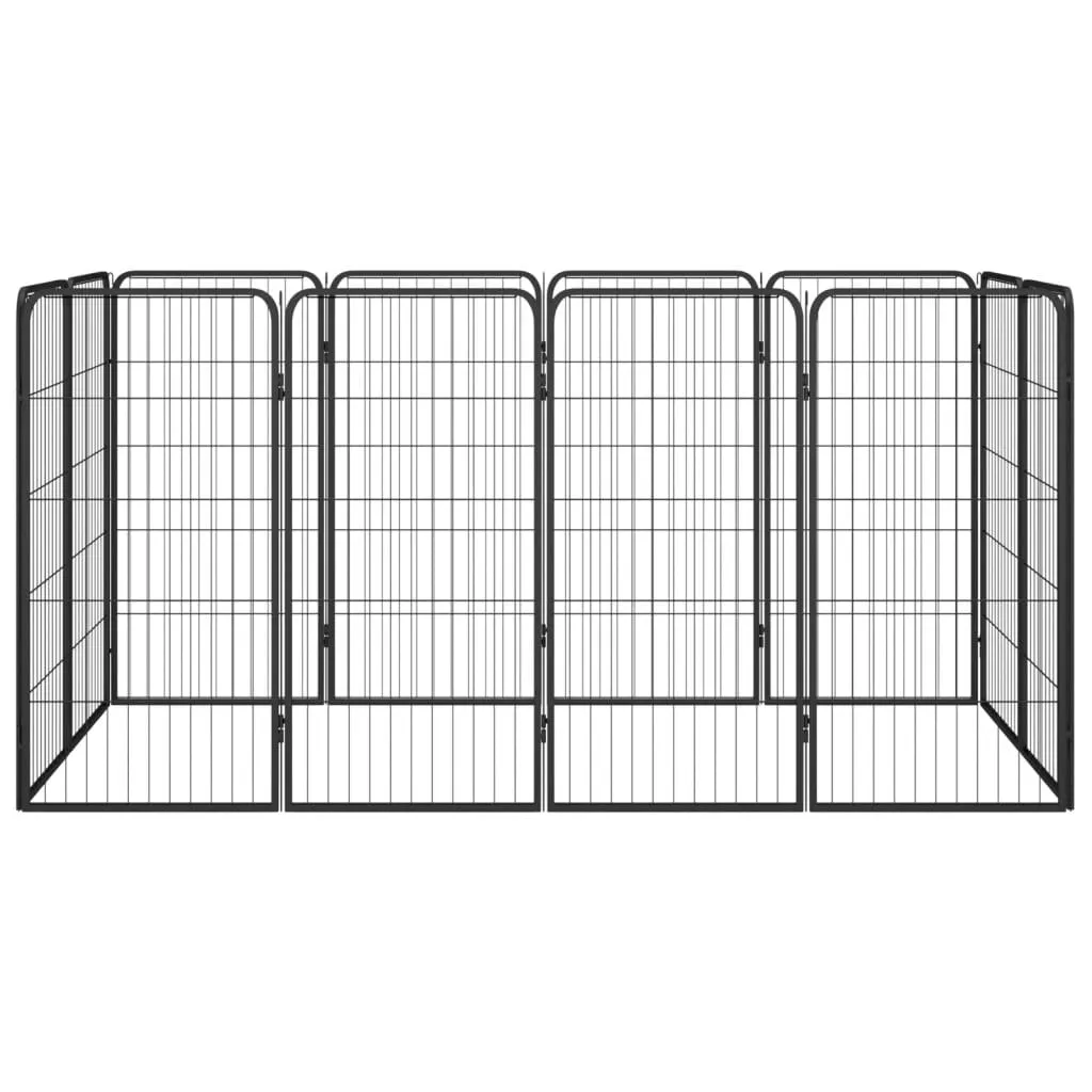 kojec-dla-psa-12-paneli-czarny-50x100-cm-stal