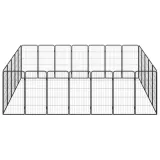kojec-dla-psa-24-paneli-czarny-50x100-cm-stal-stan-nowy