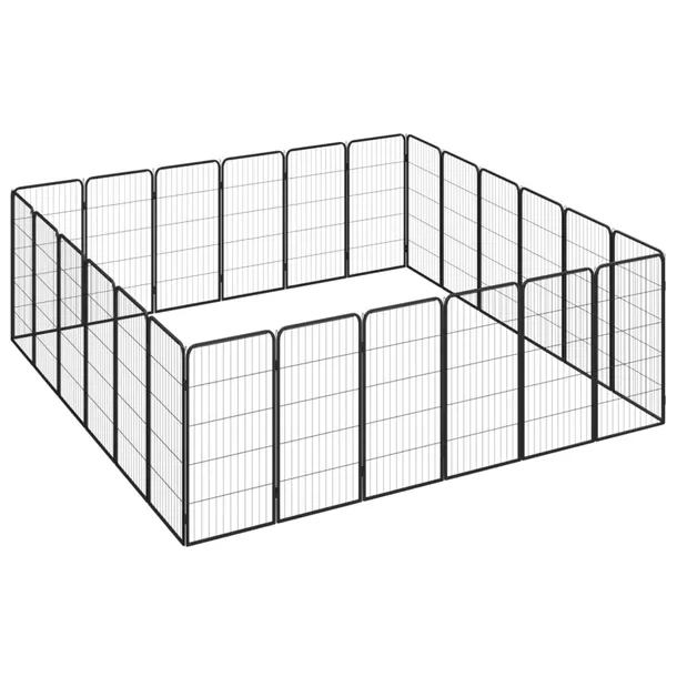 kojec-dla-psa-24-paneli-czarny-50x100-cm-stal-rodzaj-kojec