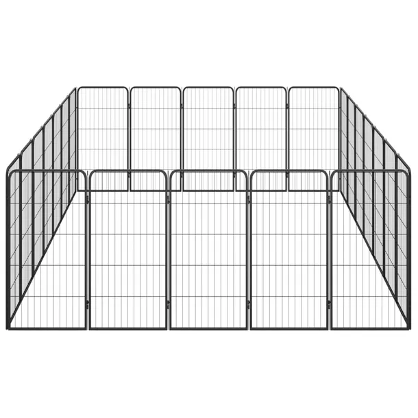 kojec-dla-psa-24-paneli-czarny-50x100-cm-stal-dlugosc-350-cm
