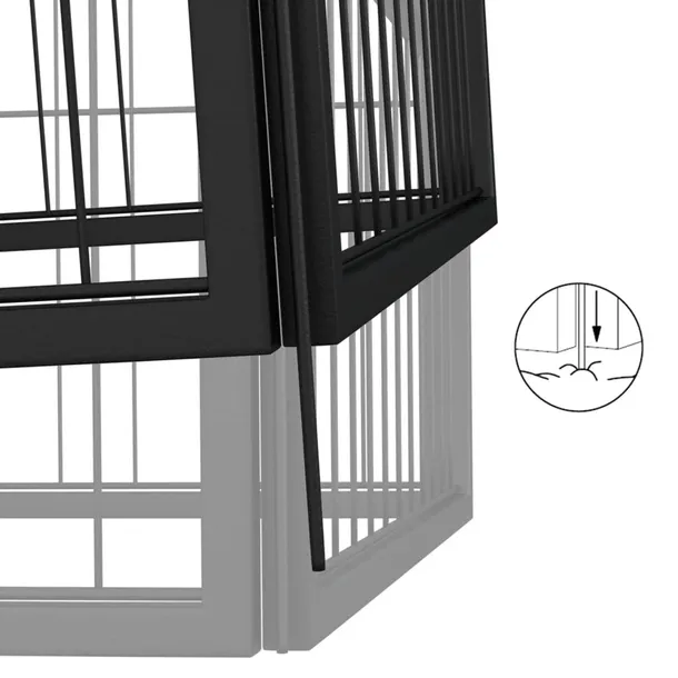 kojec-dla-psa-24-paneli-czarny-50x100-cm-stal-wysokosc-100-cm