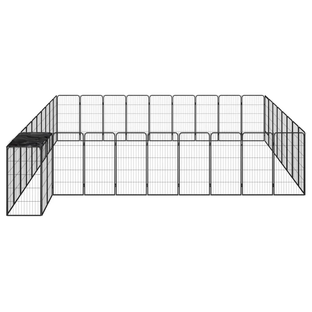 kojec-dla-psa-38-paneli-czarny-50x100-cm-stal-stan-nowy