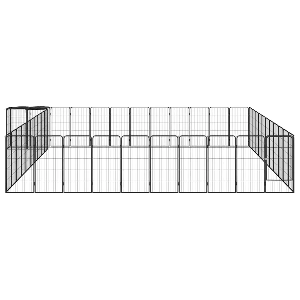 kojec-dla-psa-46-paneli-czarny-50x100-cm-stal